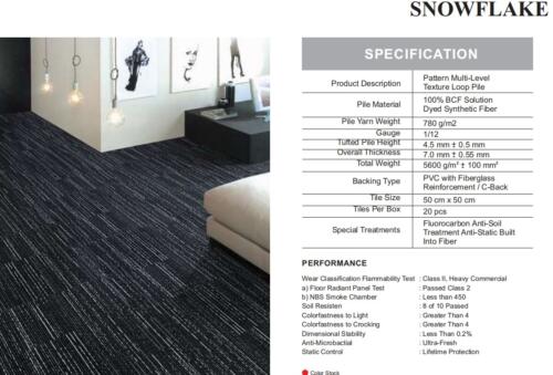 Karpet Tile Durafloor Snowflake